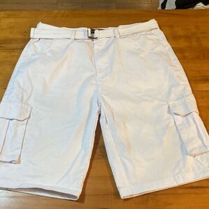 Jean Station White Cargo Men Shorts